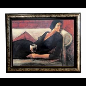 Large 38.5” X 30.5” picture of women drinking wine